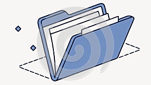 Organized Folder with Documents, Digital Archiving Vector, vector design Generative AI