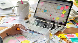 The organized office desk.AI generated image