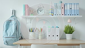 The organized office workspace. AI generated