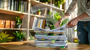 The organized office workspace.AI generated image