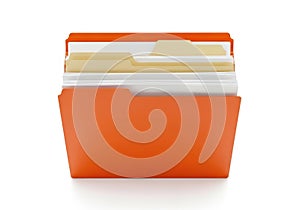 Organized orange folder with documents