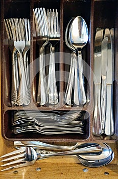 Organized Silverware Drawer in Kitchen