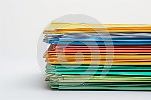 Organized Stack of Color-Coded Folders