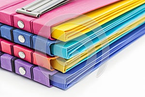 Organized Stack of Color-Coded Folders