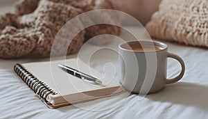 Organized workspace featuring journal and writing tools.