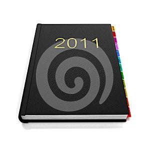 Organizer for 2011 year over white