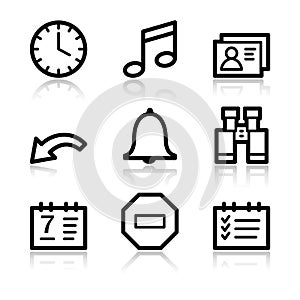 Organizer contour web icons