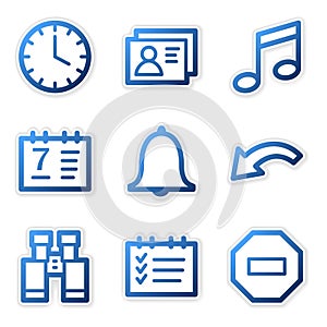 Organizer icons, blue series