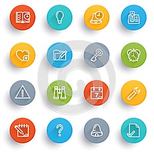 Organizer icons with color buttons.