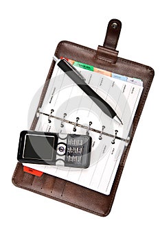 Organizer and mobile phone isolated