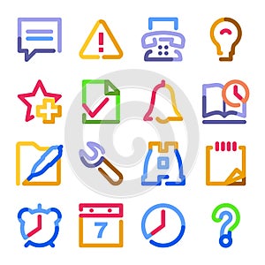 Organizer web icons. Color contour series.