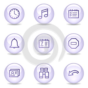 Organizer web icons, glossy pearl series