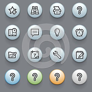 Organizer web icons on gray background.