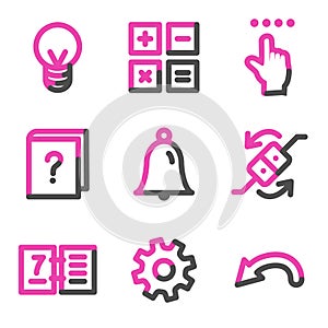 Organizer web icons, pink contour series