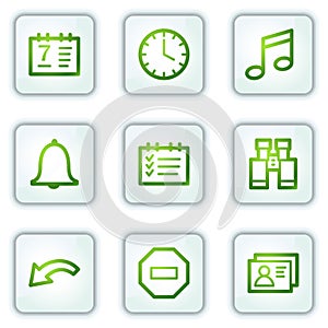 Organizer web icons, white square buttons