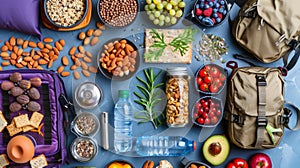 Organizing a Healthy Picnic Essentials for a Nutritious Outdoor Meal Including Fruits, Nuts, Water, and Sustainable Tableware
