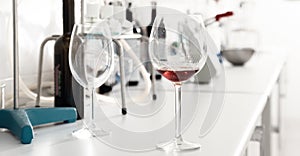 Organoleptic characteristic for wine in laboratory of wunery of