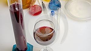 organoleptic characteristic for wine in laboratory of wunery