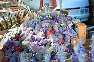 Organza bag, sachets of lavender seeds, natural flavor for home.