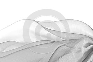 organza fabric grey macro wavy