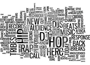 The Orgins Of Rap And Hip Hop Music Text Background Word Cloud Concept