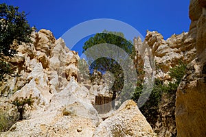 Orgues d`Ille-sur-TÃªt geology erosion site stone formation in south languedoc France