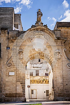 Oria. Door of the Jews. Entrance to the Jewish quarter. Puglia, Apulia, Italy