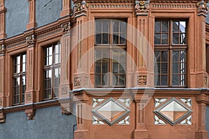 Oriel on a historic building photo