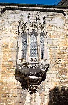 Oriel window at Lincoln castle gatehouse photo