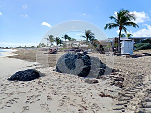 Orient Bay Beach on the island of St. Martin in the Caribbean