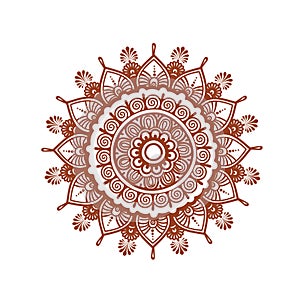 Orient circle mandala - decorative ornamental henna design. Mehendy ethnic vector photo