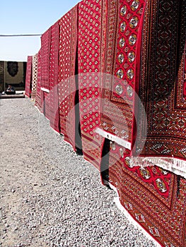 Oriental bazaar objects - bukhara rugs photo