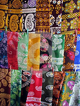 Oriental bazaar objects - silk kerchiefs