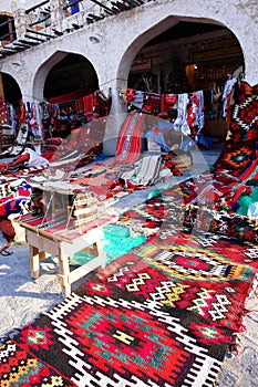 Oriental carpets in Wakif souk in Doha Qatar