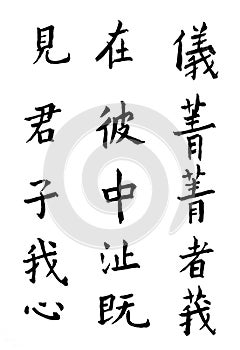 Chinese symbols and letters calligraphy