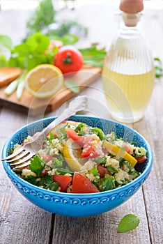 Oriental cuisine - tabouli salad from couscous