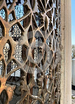 Oriental culture brass lattice pattern