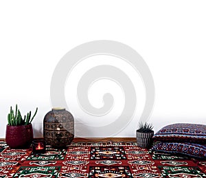 Oriental decoration in interior with white background stock images