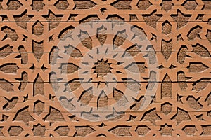 Oriental design, arabic pattern on wooden background