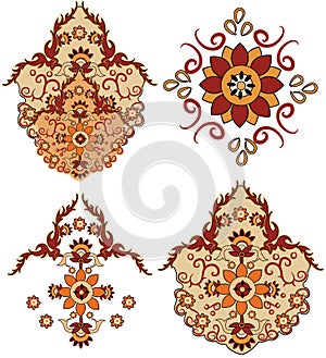 Oriental elements rosace vector