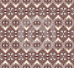 Oriental Ethnic Design Lattice Seamless Pattern Vector Abstract Background. Decorative Intricate Lines Structure Continuous Grid