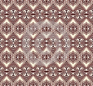 Oriental Ethnic Design Lattice Seamless Pattern Vector Abstract Background. Decorative Intricate Lines Structure Continuous Grid