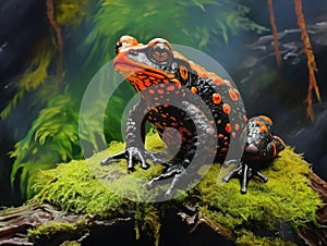 Oriental Fire bellied Toad  Made With Generative AI illustration