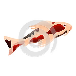 Oriental fish icon, cartoon style