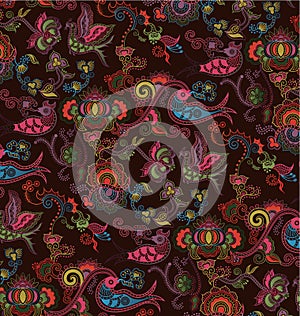 Oriental Floral and Bird Pattern 4