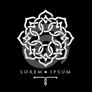 Oriental geometric design arabic pattern logo template.