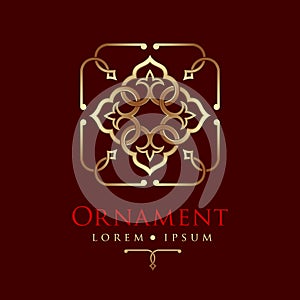 Oriental geometric design arabic pattern logo template.