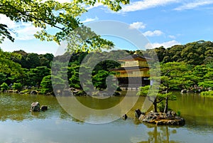 The oriental gold temple of Kinkaku-ji / Rokuon-ji in in Kyoto, Japan