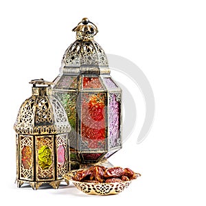 Oriental holidays decoration light lantern Ramadan kareem photo
