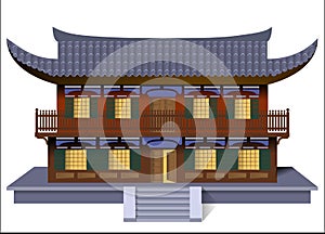 Oriental house with welcoming open door